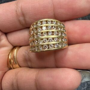 14k natural diamond wide band